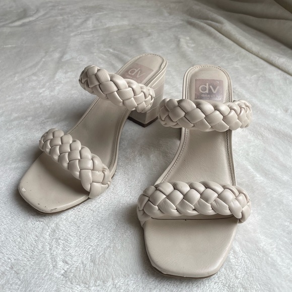 DV Strappy Block Heeled Sandal in Bone - Picture 2 of 3